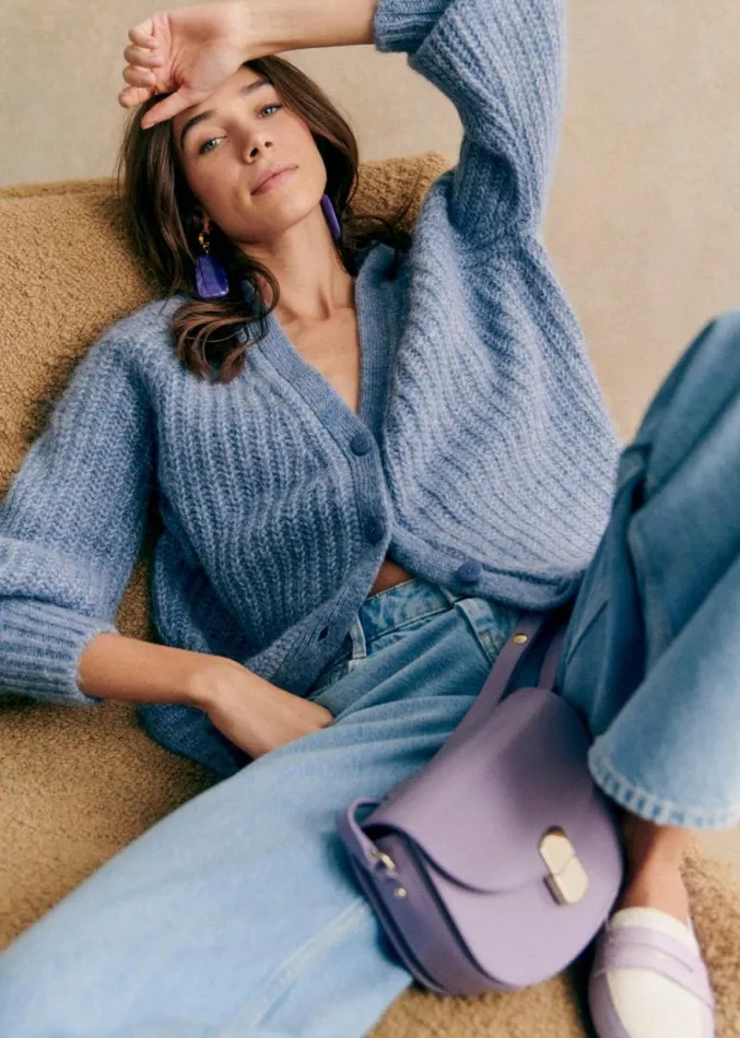 Szane Knitwear Womens Basile Cardigan Vintage Blue