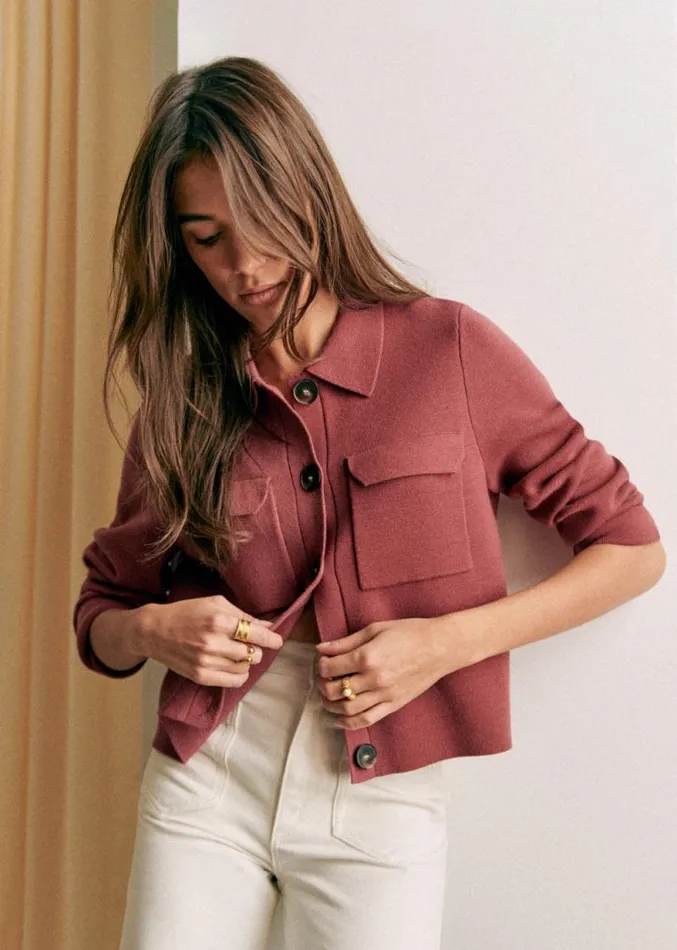 Szane Knitwear Womens Betty Cardigan Rosewood