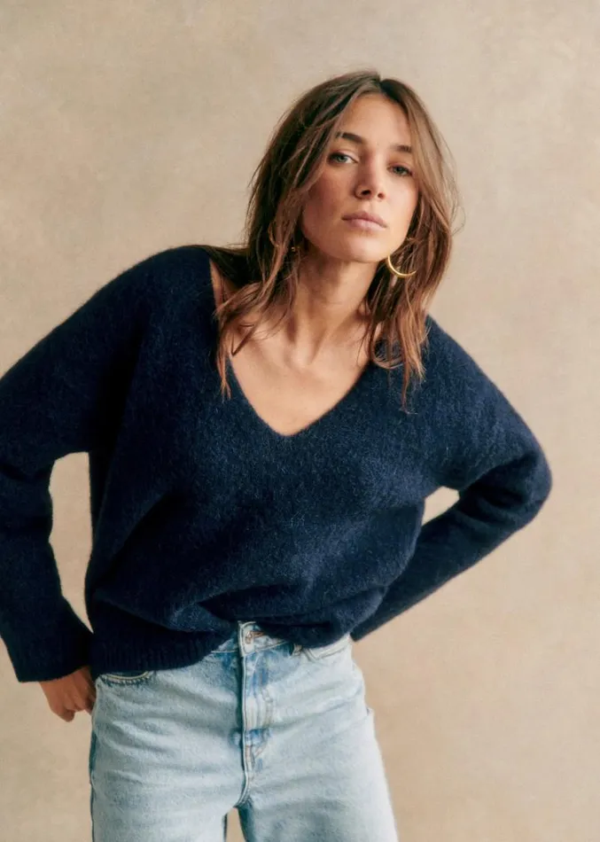 Szane Knitwear Womens Denisa Jumper Navy Blue