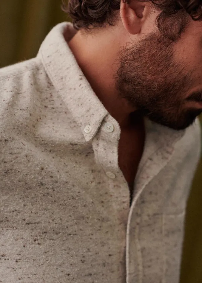 Szane Shirts Mens Mottled Flannel Charlie Shirt Ecru