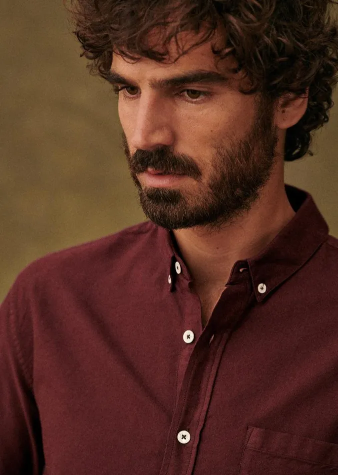 Szane Shirts Mens Oxford Charlie Shirt Burgundy