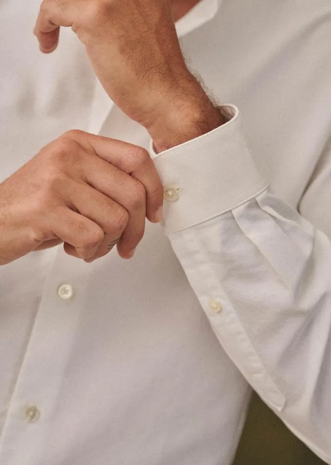 Szane Shirts Mens Pinpoint Edgar Shirt White
