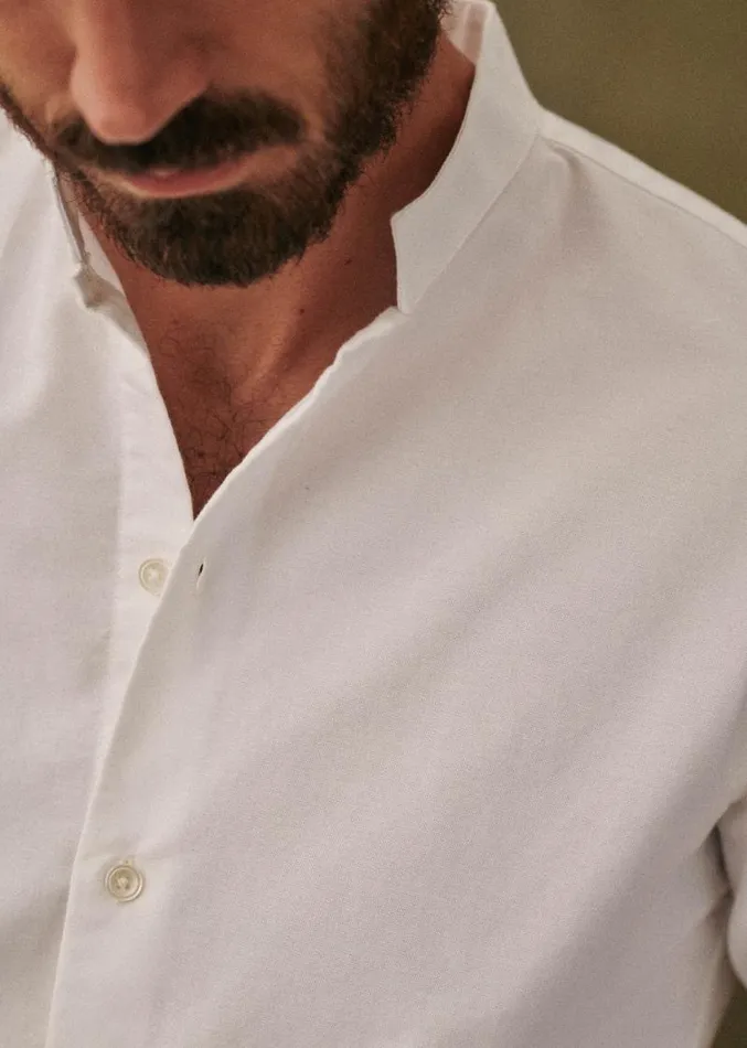 Szane Shirts Mens Pinpoint Edgar Shirt White