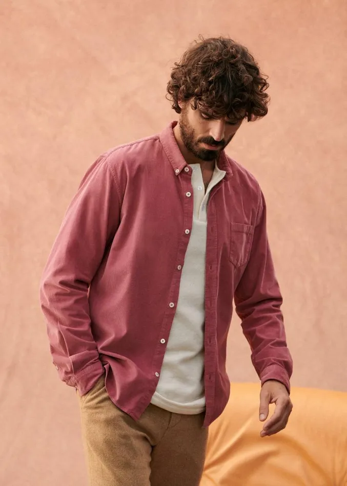 Szane Shirts Mens Velvet Charlie Shirt Vintage Pink