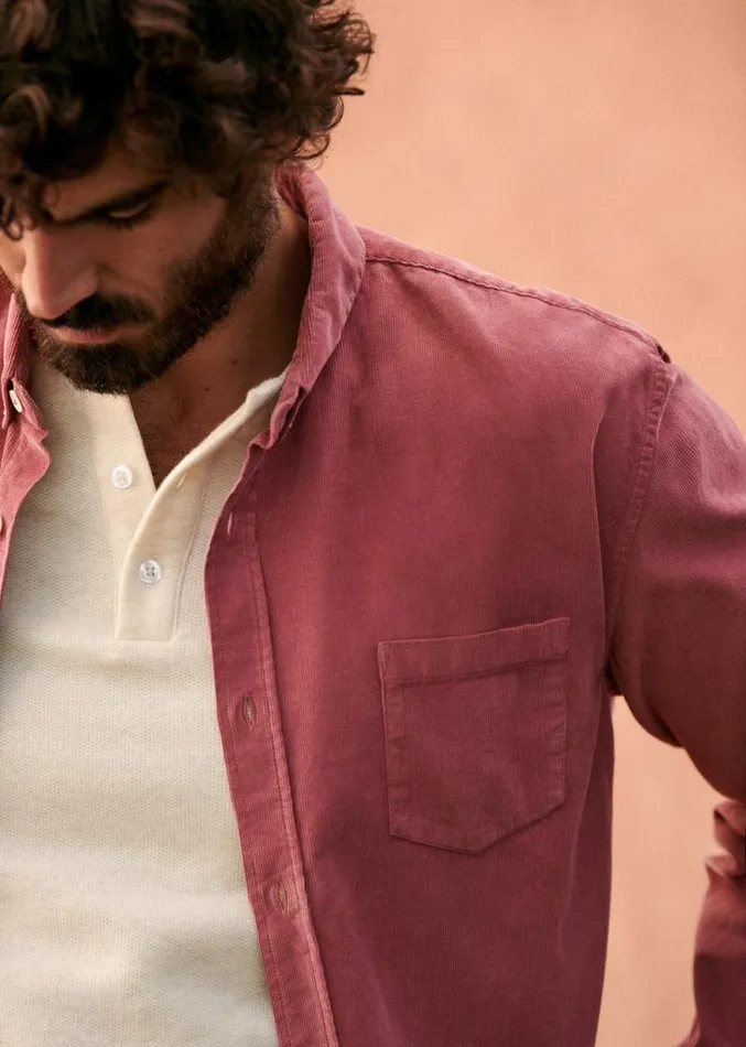 Szane Shirts Mens Velvet Charlie Shirt Vintage Pink