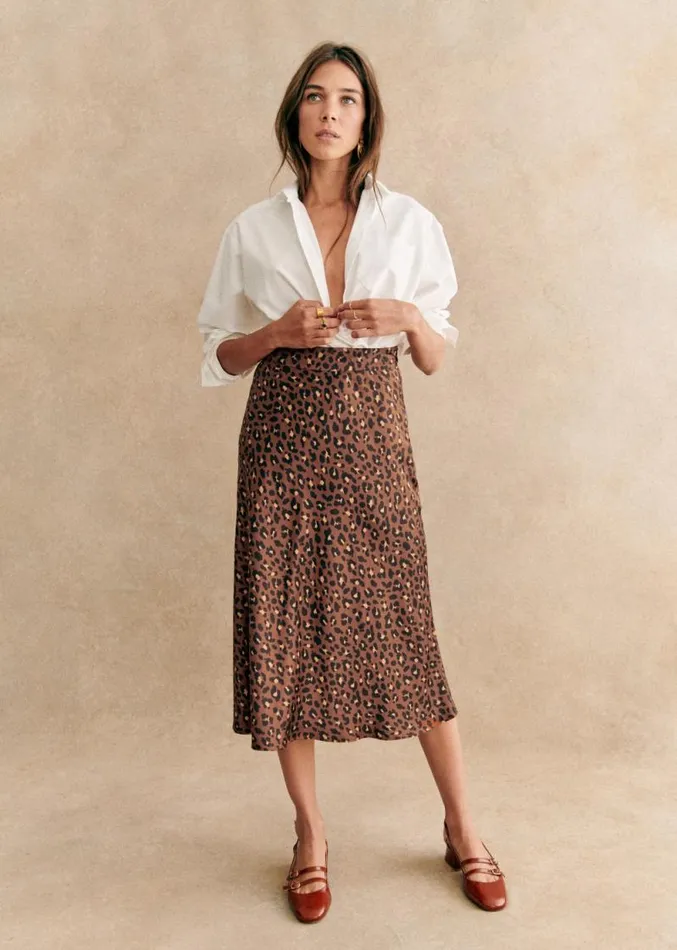 Szane Skirts and Shorts Womens Sandy Skirt Leo Print