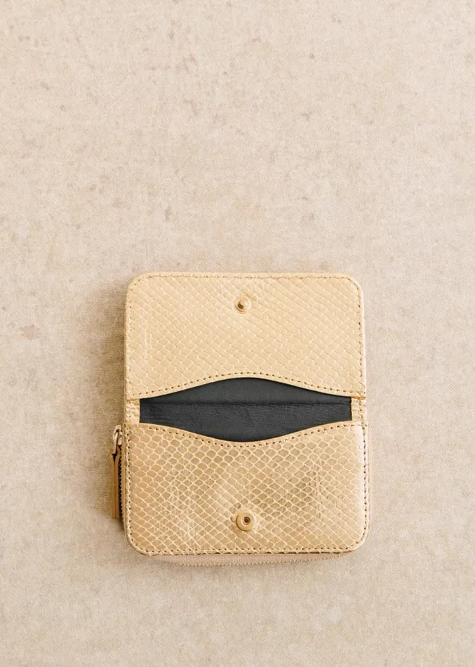 Szane Wallets Womens Hugo Card Holder Embossed Gold
