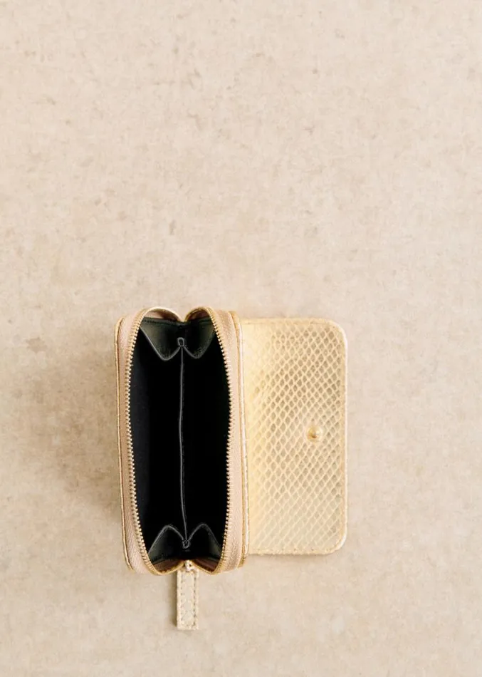 Szane Wallets Womens Hugo Card Holder Embossed Gold