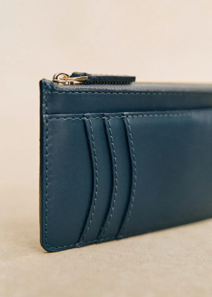 Szane Wallets Womens Large Alfred Card Holder Smooth Blue Denim