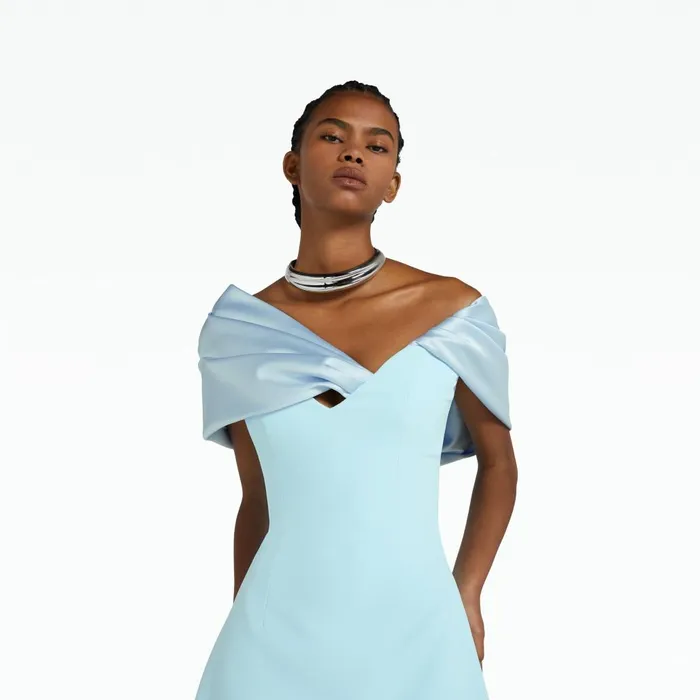 Safiyaa Abrana Baby Blue Short Dress Women Dresses