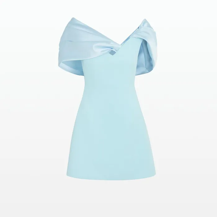 Safiyaa Abrana Baby Blue Short Dress Women Dresses