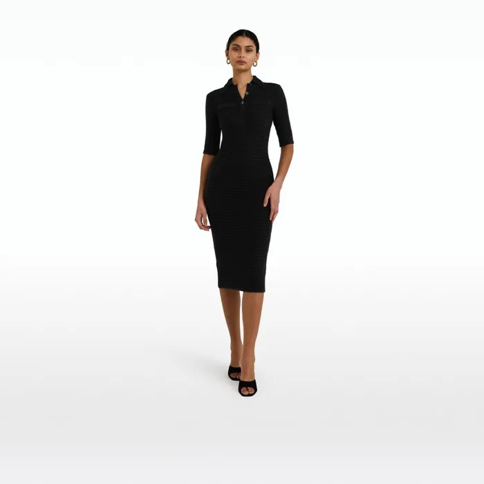Safiyaa Akilah Black Crochet Dress Women Knitwear