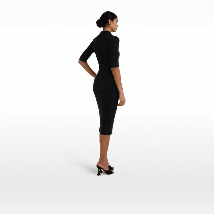 Safiyaa Akilah Black Crochet Dress Women Knitwear