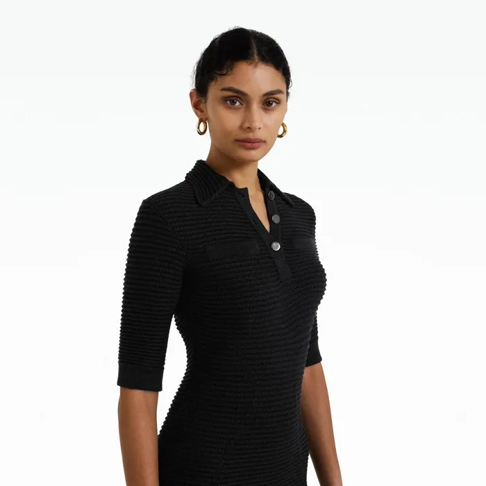 Safiyaa Akilah Black Crochet Dress Women Knitwear