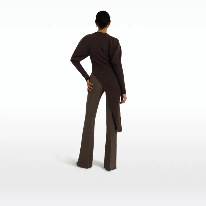 Safiyaa Alexa Chocolate Trousers Women Trousers