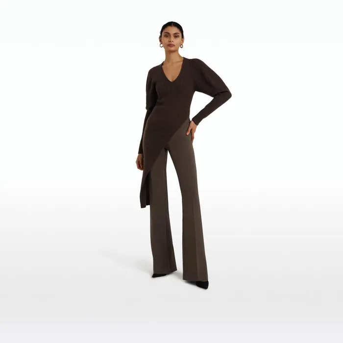 Safiyaa Alexa Chocolate Trousers Women Trousers