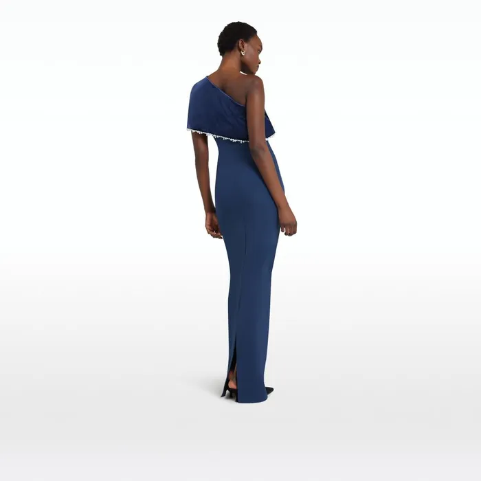 Safiyaa Alison Ink Blue Long Dress Women Dresses