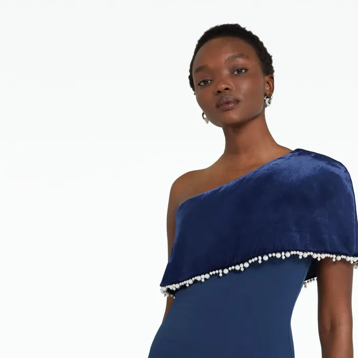 Safiyaa Alison Ink Blue Long Dress Women Dresses