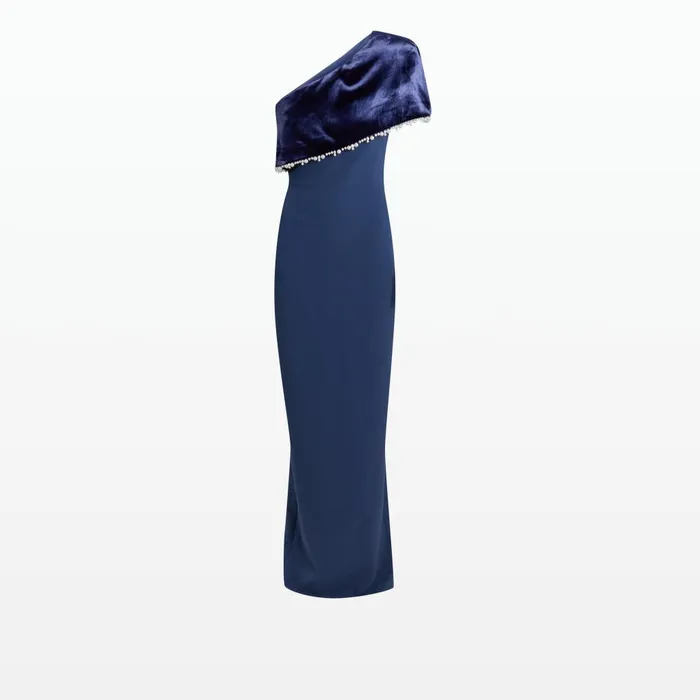 Safiyaa Alison Ink Blue Long Dress Women Dresses