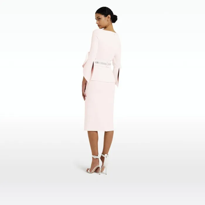 Safiyaa Alondra Pale Pink Midi Dress Women Dresses