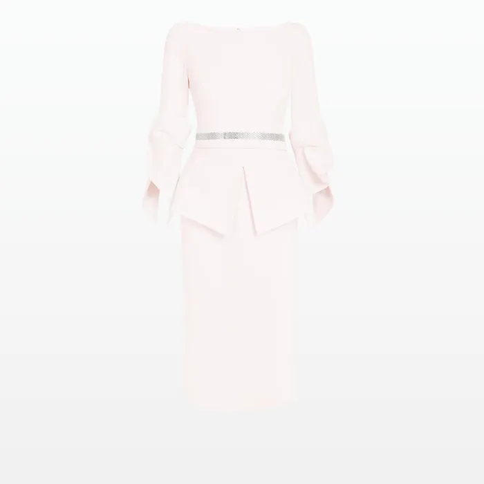 Safiyaa Alondra Pale Pink Midi Dress Women Dresses