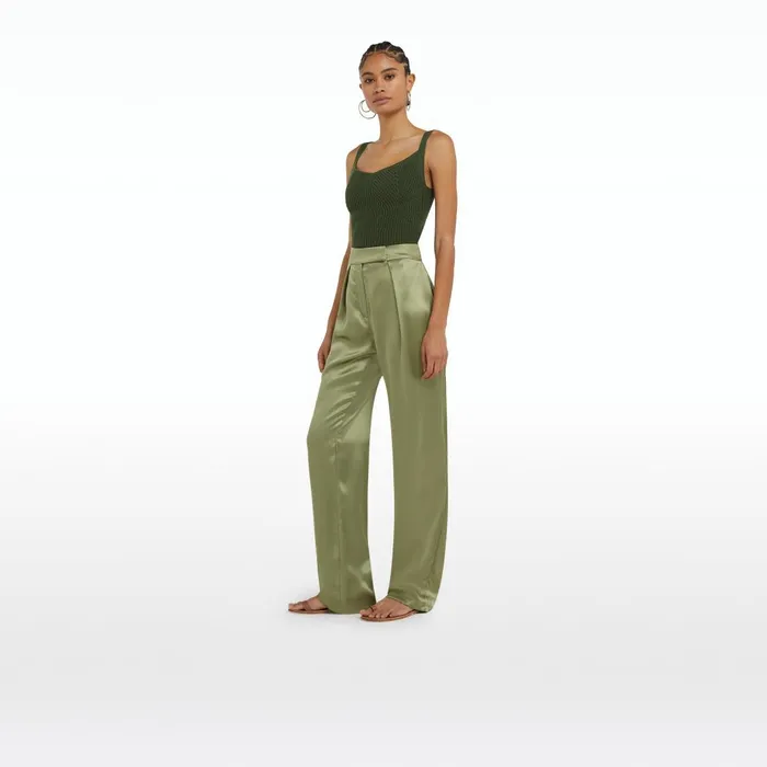 Safiyaa Amal Olive Crochet Top Women Tops