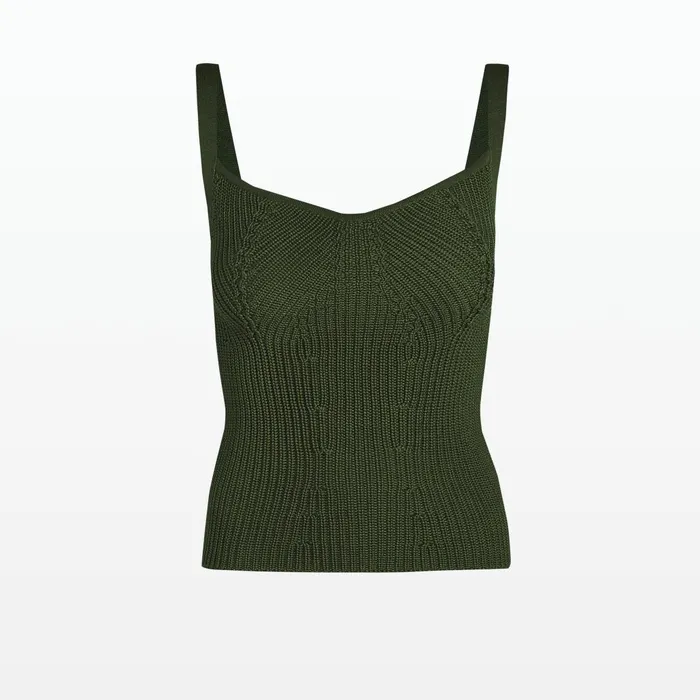 Safiyaa Amal Olive Crochet Top Women Tops