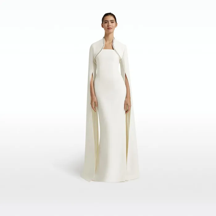Safiyaa Amari Bolero And Soshin Dress With Marquis Jewel Trim Embroidery Women Capes and Harnesses