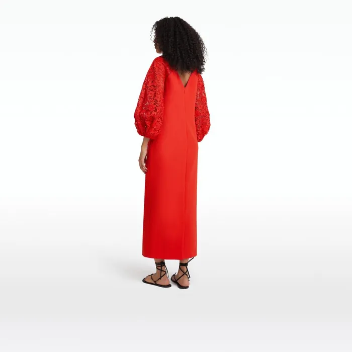Safiyaa Amiee Lacquer Red Midi Dress Women Dresses