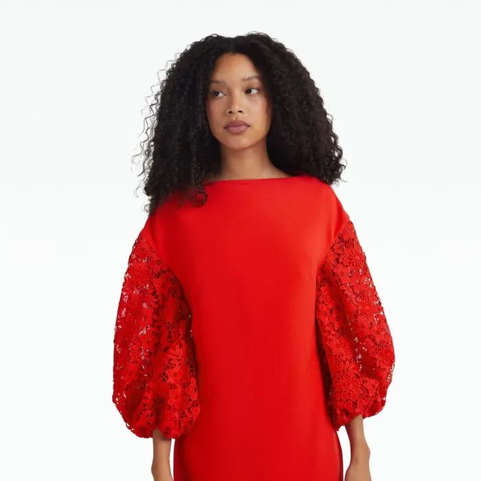Safiyaa Amiee Lacquer Red Midi Dress Women Dresses
