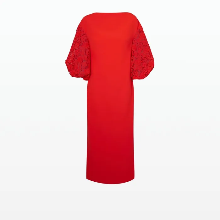 Safiyaa Amiee Lacquer Red Midi Dress Women Dresses