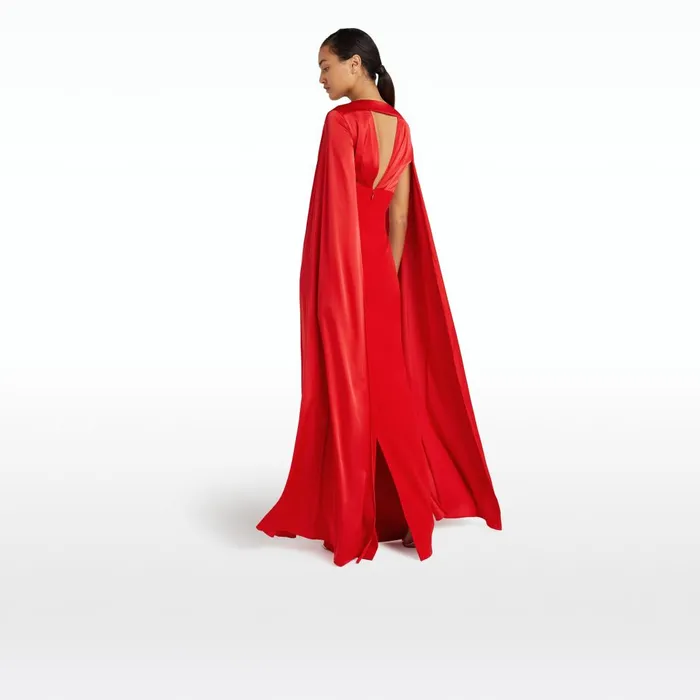 Safiyaa Angelina Cherry Red Long Dress Women Dresses
