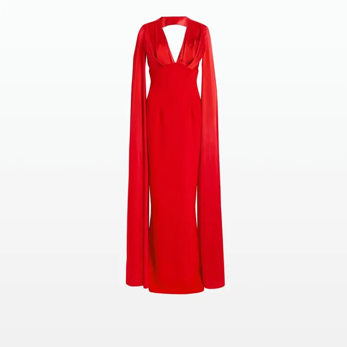 Safiyaa Angelina Cherry Red Long Dress Women Dresses
