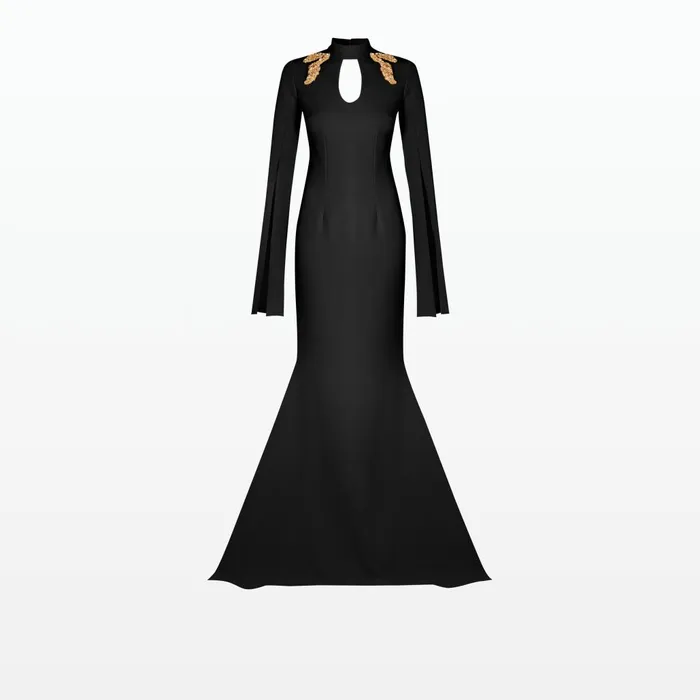 Safiyaa Anouk Black Long Dress Women Dresses