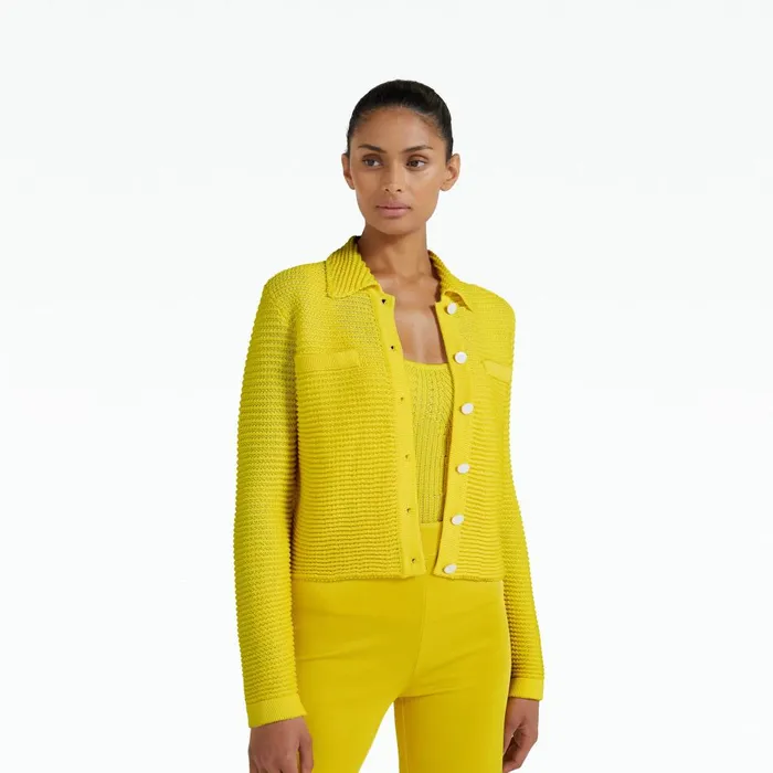 Safiyaa Artemis Canary Crochet Jacket Women Knitwear