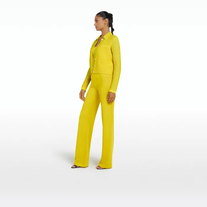 Safiyaa Artemis Canary Crochet Jacket Women Knitwear