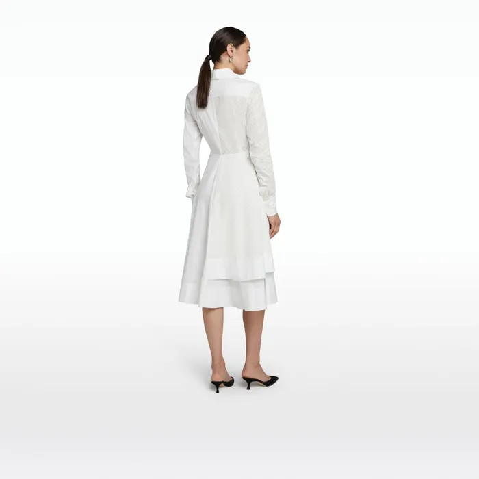 Safiyaa Asteria Ivory Cotton Midi Dress Women Dresses