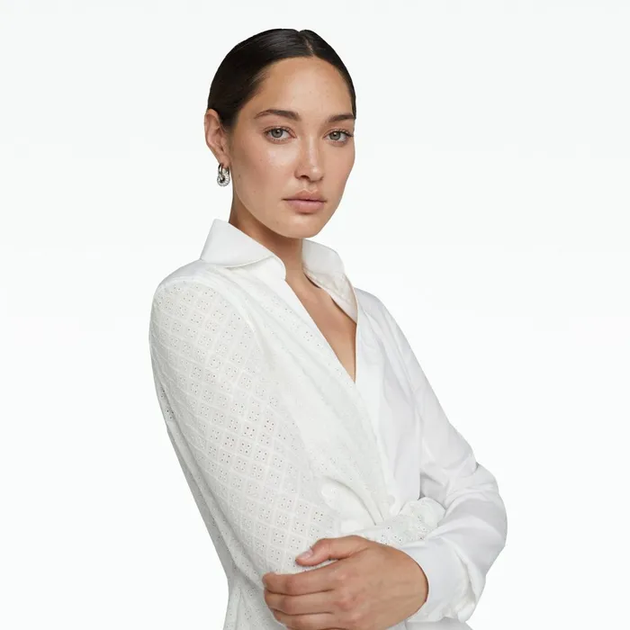 Safiyaa Asteria Ivory Cotton Midi Dress Women Dresses