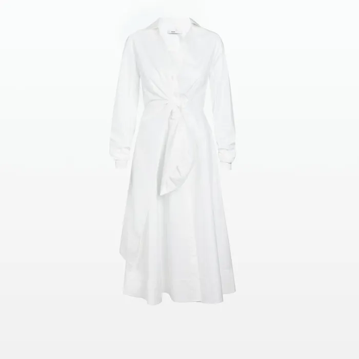 Safiyaa Asteria Ivory Cotton Midi Dress Women Dresses