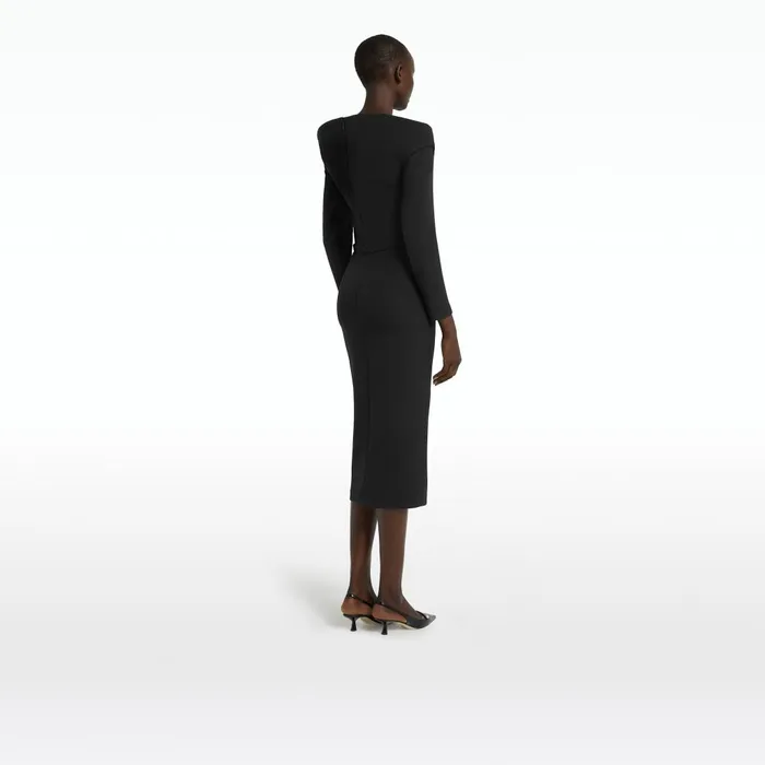 Safiyaa Asuman Black Midi Dress Women Dresses