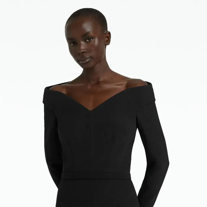Safiyaa Asuman Black Midi Dress Women Dresses