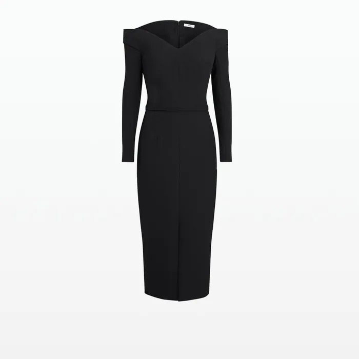 Safiyaa Asuman Black Midi Dress Women Dresses