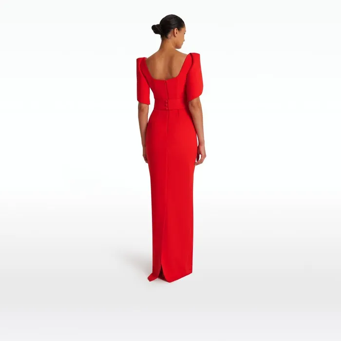Safiyaa Dara Scarlet Red Long Dress Women Dresses