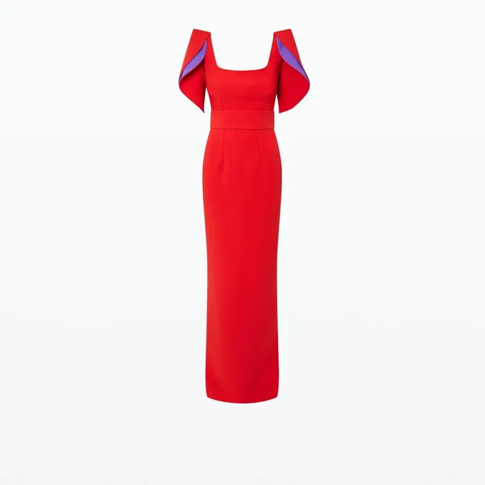 Safiyaa Dara Scarlet Red Long Dress Women Dresses