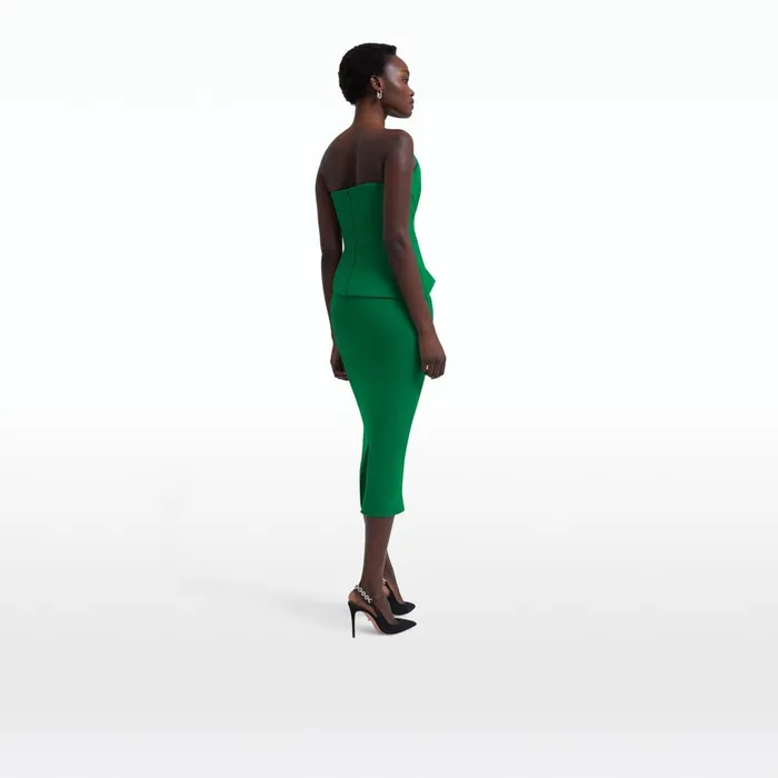 Safiyaa Delani Jewel Green Midi Dress Women Dresses