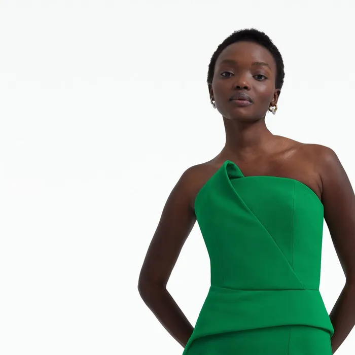 Safiyaa Delani Jewel Green Midi Dress Women Dresses