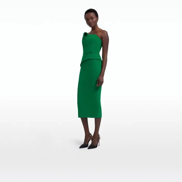 Safiyaa Delani Jewel Green Midi Dress Women Dresses