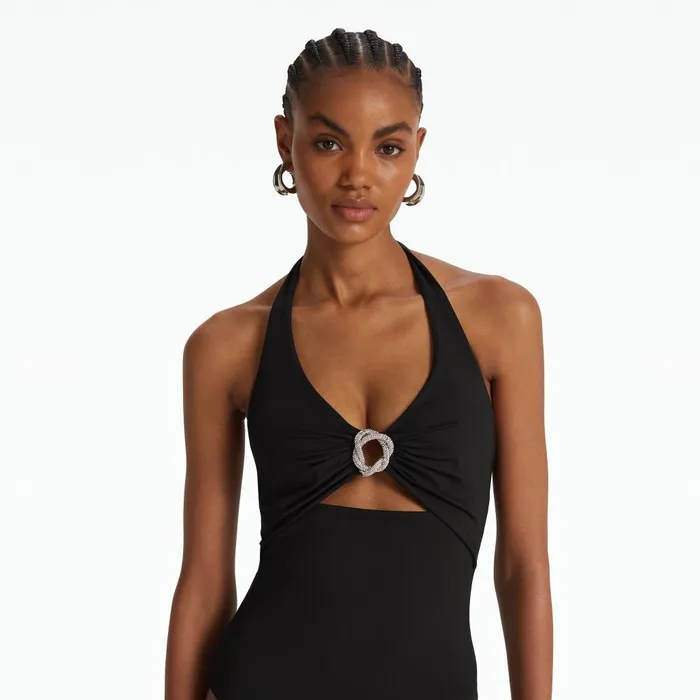 Safiyaa Doti Black Swimsuit Women Swimwear