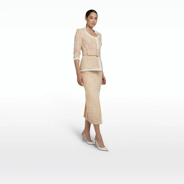 Safiyaa Giana Orange Positano Jacket Women Jackets and Coats