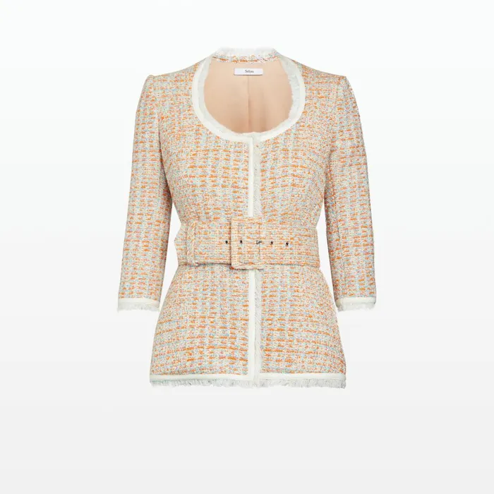 Safiyaa Giana Orange Positano Jacket Women Jackets and Coats